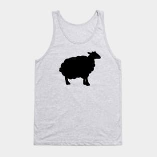 Sheep Silhouette Pattern in Black and Grey Tank Top